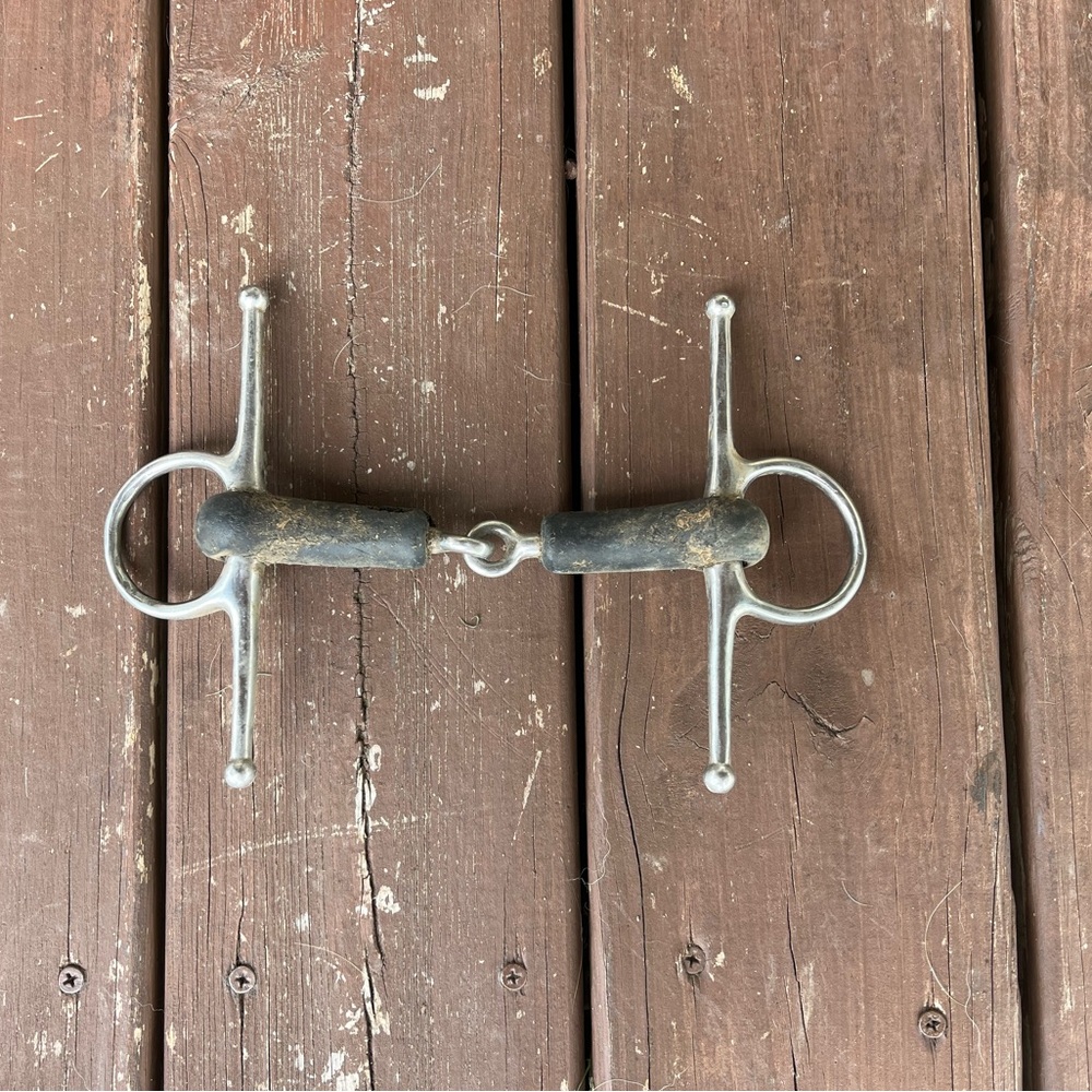 Stainless Steel Horse Bit with Black Rubber Mouthpiece